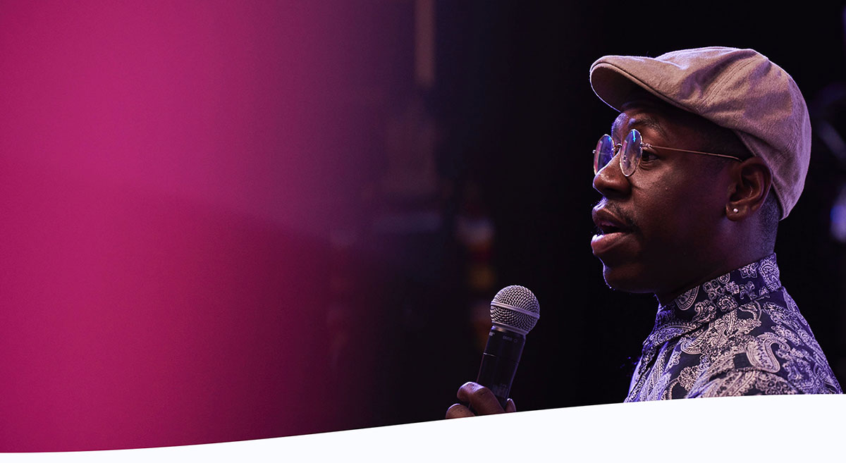 Pictured is our office manager from SF making announcements during our daily standup